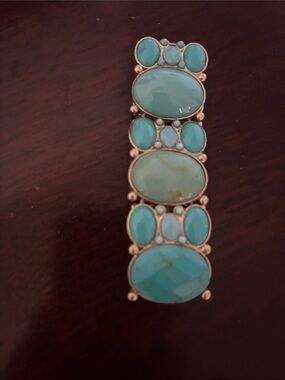 Lee Charley LC Navajo Sterling Silver Arizona Turquoise Cluster Bracelet 100g